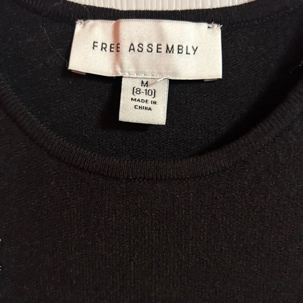 Free Assembly Elegant Black Sleeveless Dress with Floral Accents - Picture 12 of 15